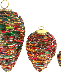 9165 GLASS ORNAMENTS RUBY S/3